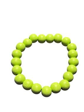 Light Green Wooden Beaded Stretchy Bracelet 5.75 inches Unstretched